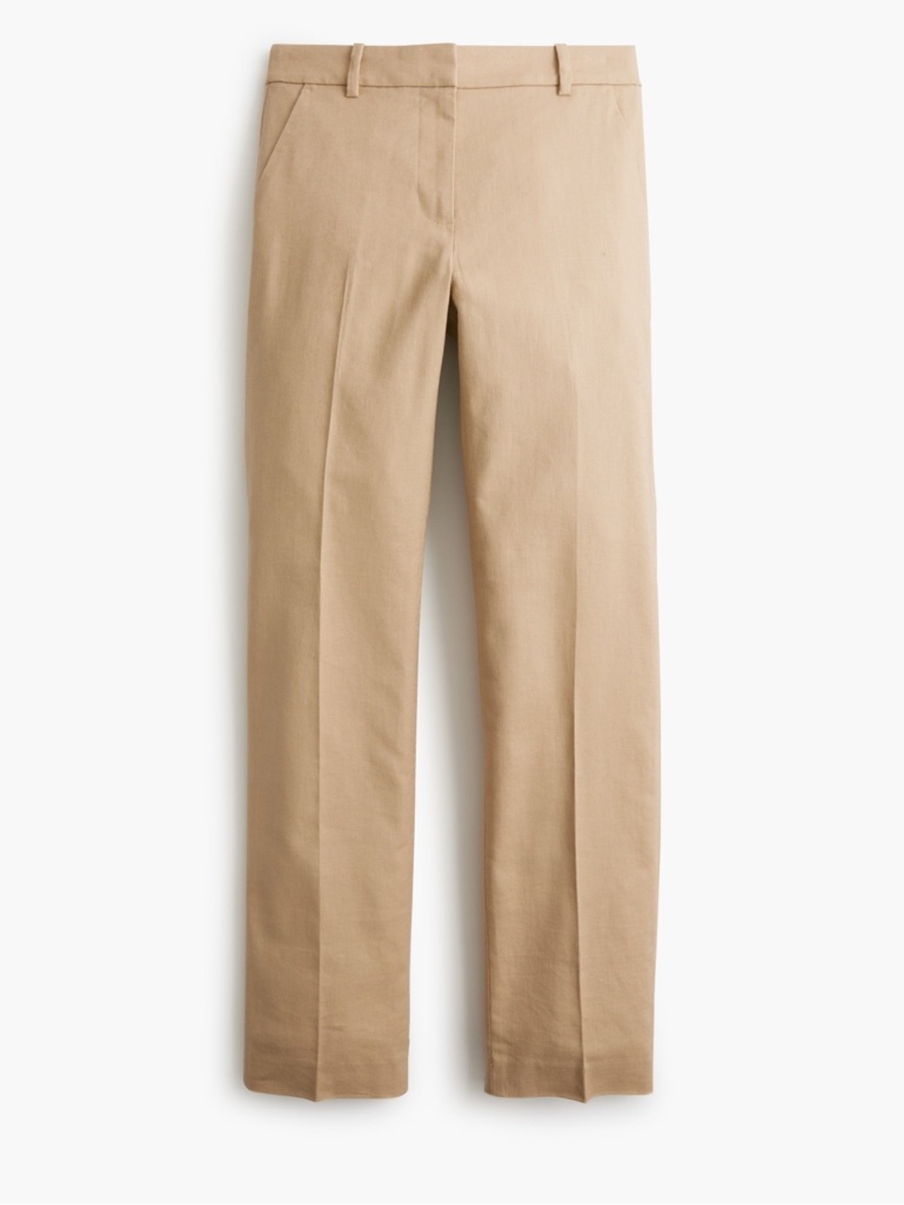 Kallie stretch linen-blend straight-leg pant Classic Beige Tailored Pants size 2